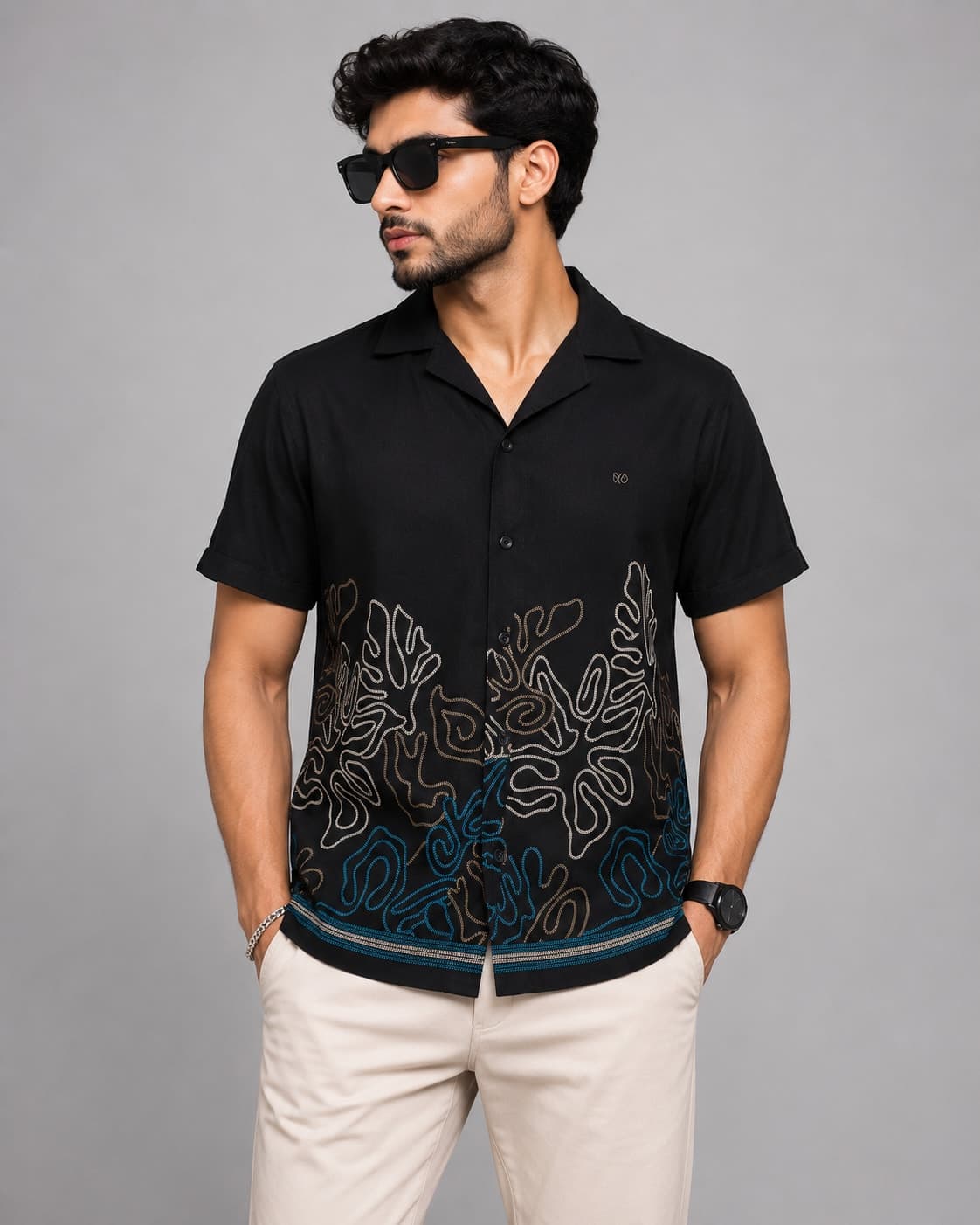 BLUEFIN Men's Midnight Wave Resort Shirt thumbnail 1