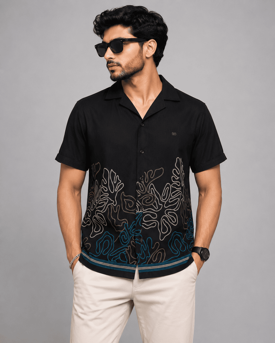 BLUEFIN Men's Midnight Wave Resort Shirt