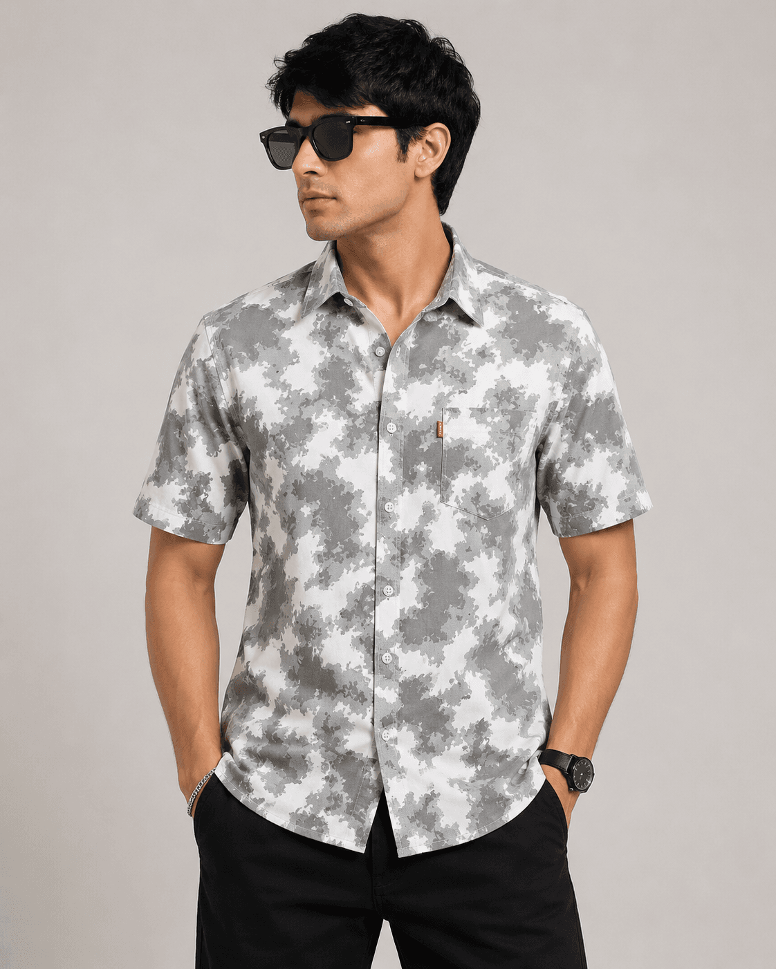 BLUEFIN Men's Arctic Camo Print Casual Shirt